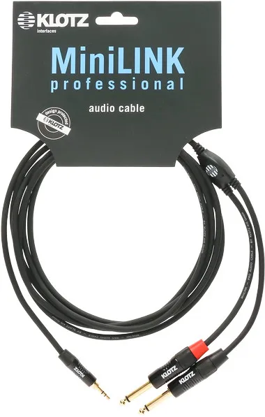 Klotz PRO Y-Cable, 3.5mm TRS / 2x 6.3mm, 1.5m