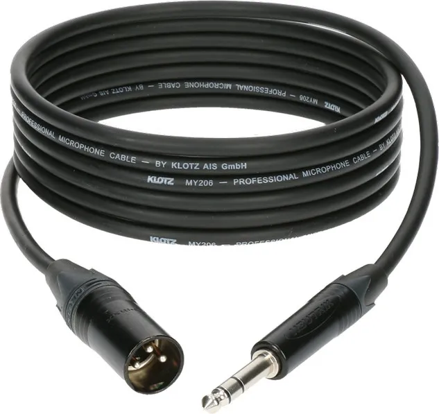 Klotz M1 Mic Cable, XLR-M / 6.3mm TRS, 3m