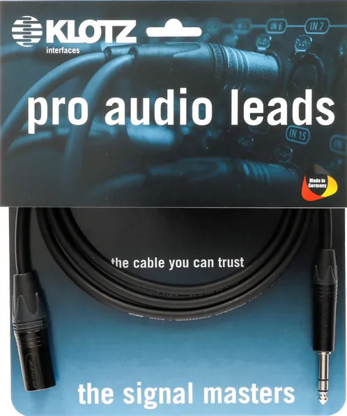 Klotz M1 Mic Cable, XLR-M / 6.3mm TRS, 3m