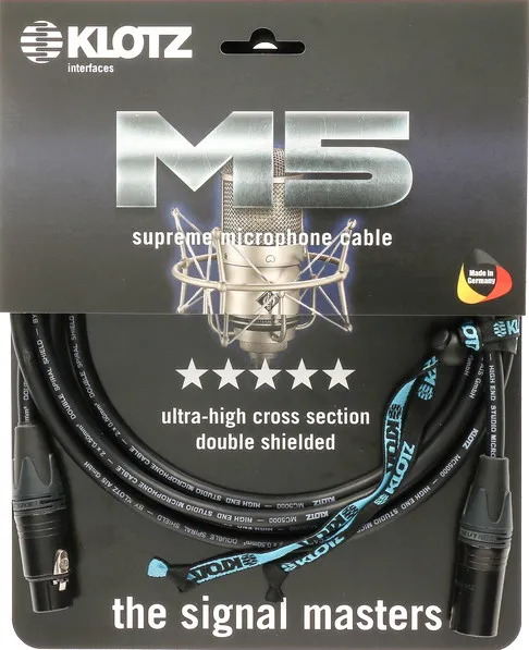 Klotz M5 Mic Cable, XLR-F / XLR-M, 2m