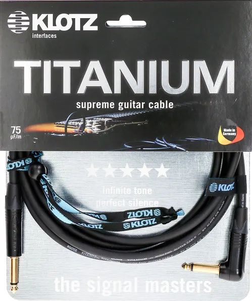 Klotz Titanium Instr. Cable, 6.3mm / 6.3mm L, 3m
