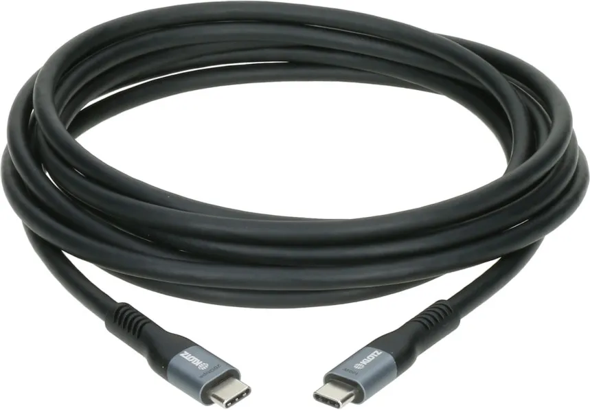 Klotz USB 3.2 Cable black 0,5m, Plug C - Plug C / 20G, 100W,
