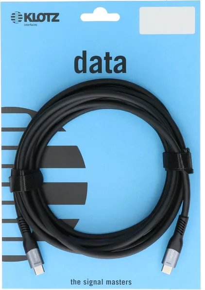 Klotz USB 3.2 Cable black 0,5m, Plug C - Plug C / 20G, 100W,