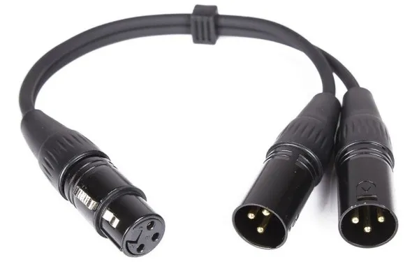 s.Cab Y099-03, XLR-M / 2x XLR-F, 0.3m