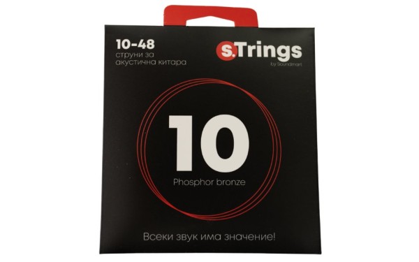 s.Trings SMА-010PB, Струни за акустична китара 10-48, Phosphor Bronze