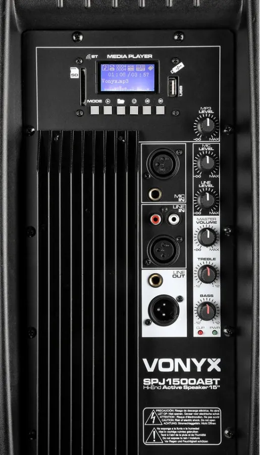 Vonyx SPJ-1500ABT MP3, Активна тонколона 15", 800W