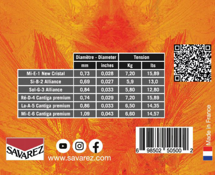Savarez 510ERP Evolution Cantiga Premium, Струни за класическа китара, Нормално напрежение