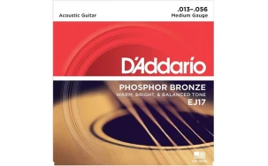 Daddario EJ17, Струни за акустична китара 13-56, Phosphor Bronze