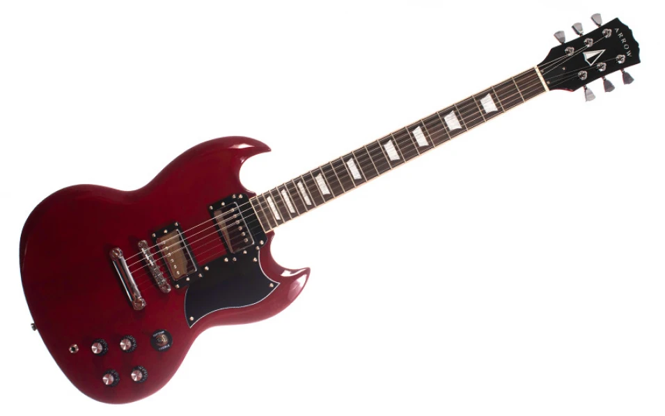 Електрическа китара Arrow Twincut SG22 Cherry Pie R/W