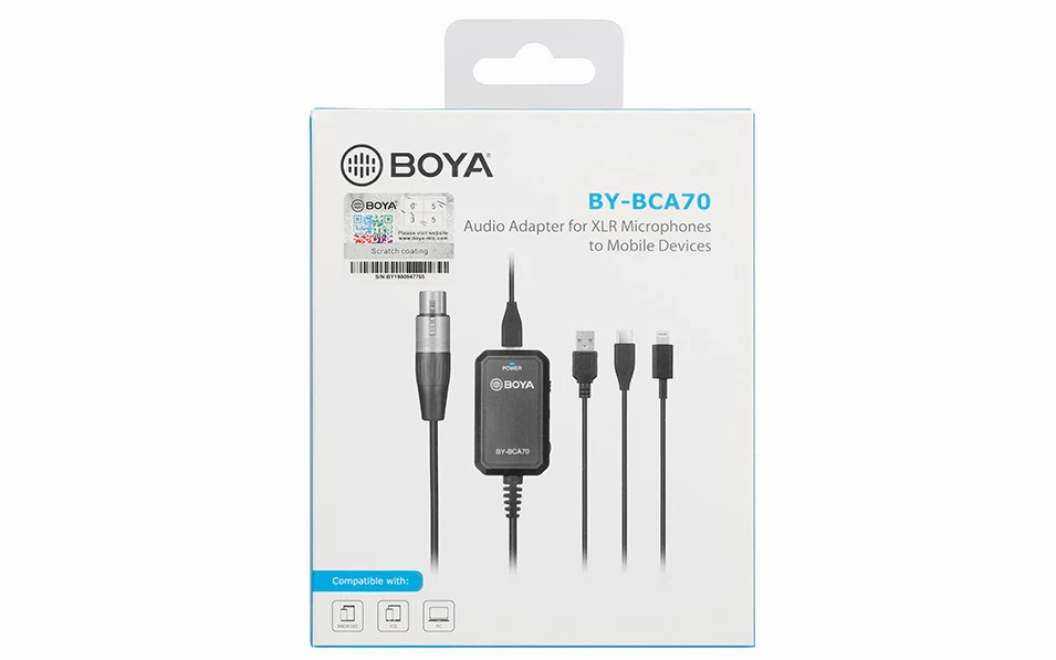 BOYA BY-BCA70 -адаптер XLR към lightning