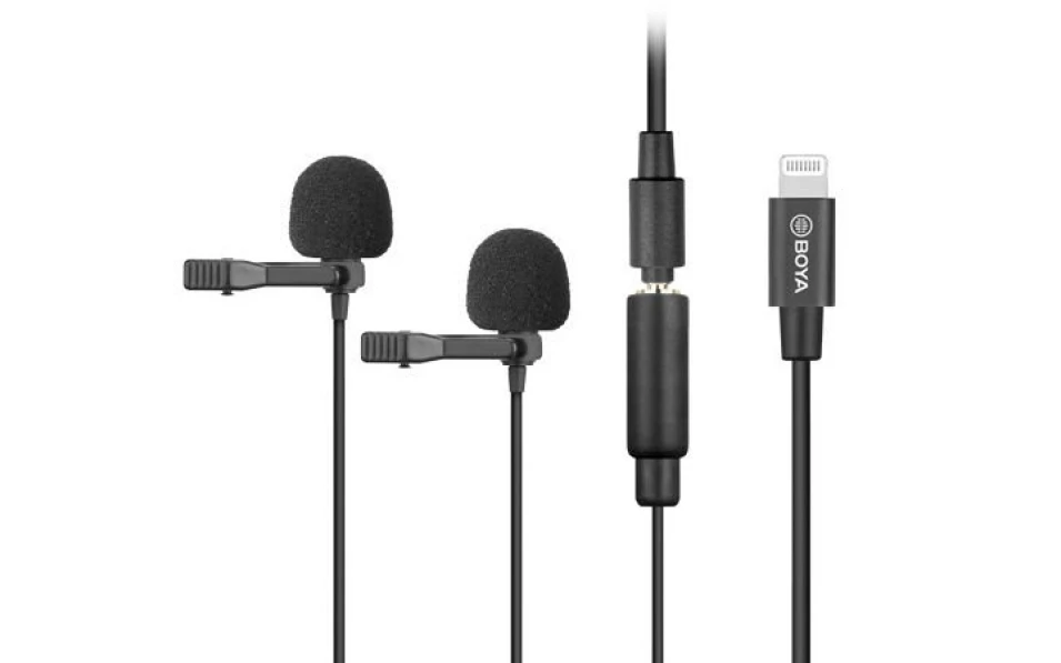 BOYA BY-M2D - двоен микрофон тип брошка