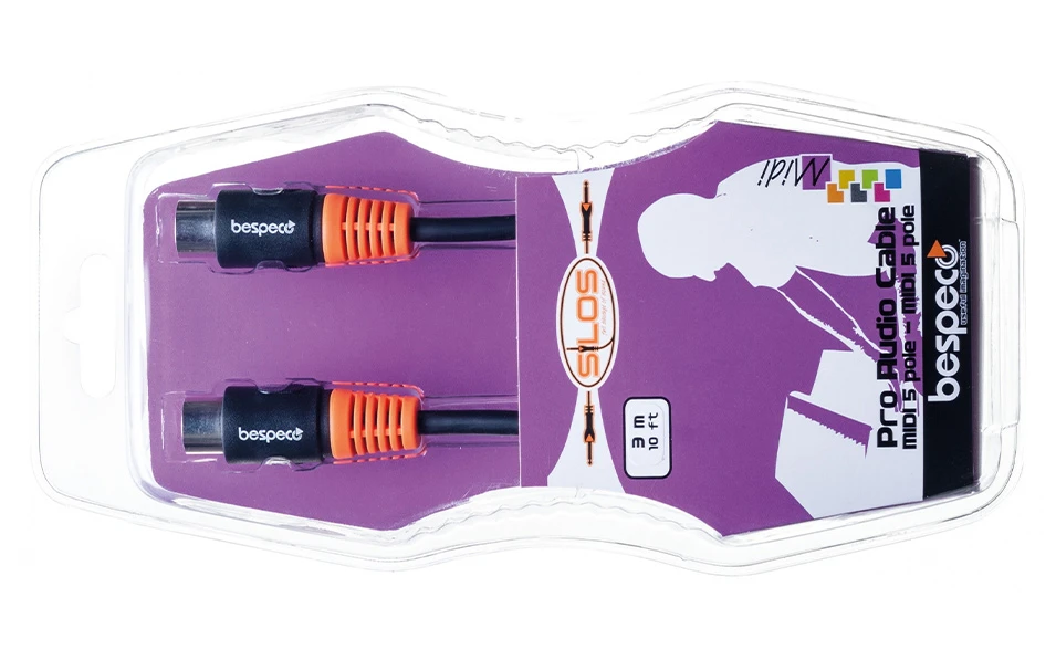 MIDI кабел Bespeco SLMM150, MIDI/MIDI, 1.5m