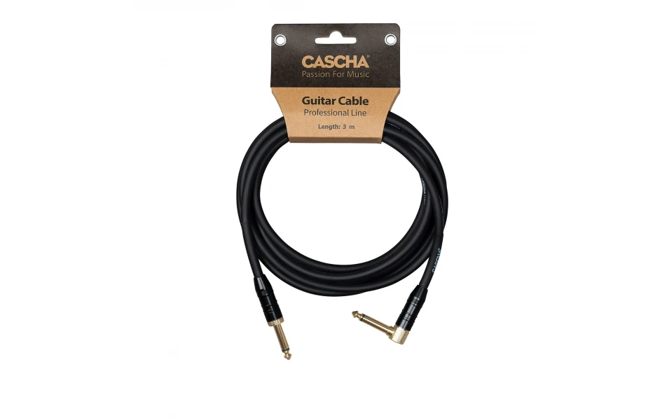 Кабел Cascha Professional Line CCP-G1ABK3, Черен, 6.3mm/6.3mm, Г-образен, 3m