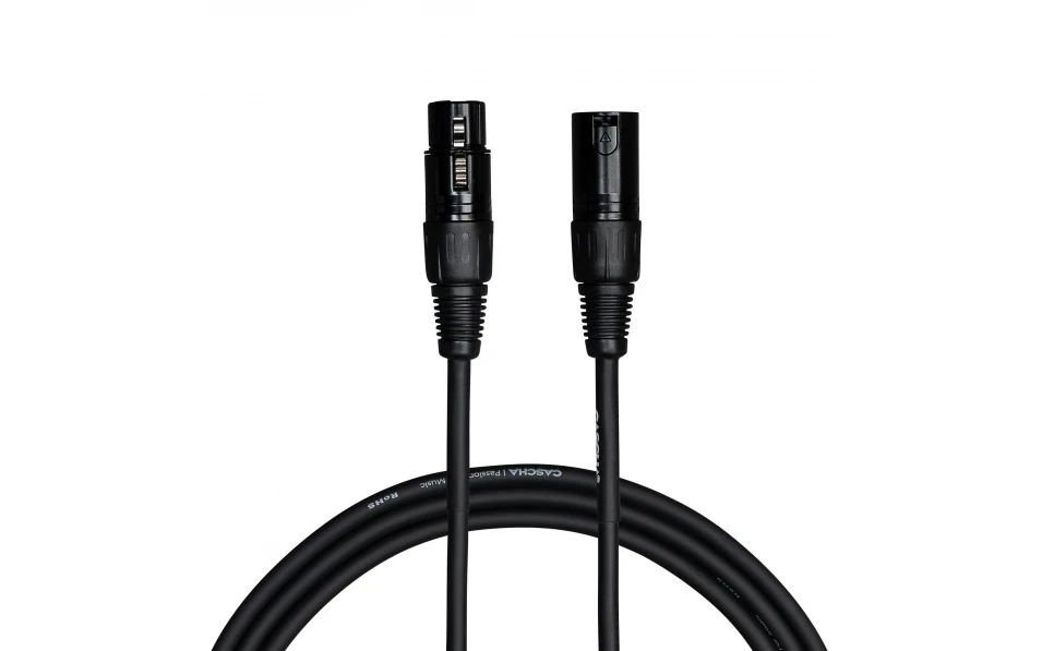 Кабел Cascha Standard Line CCS-M1BK2, Черен, XLR-F / XLR-M, 2m