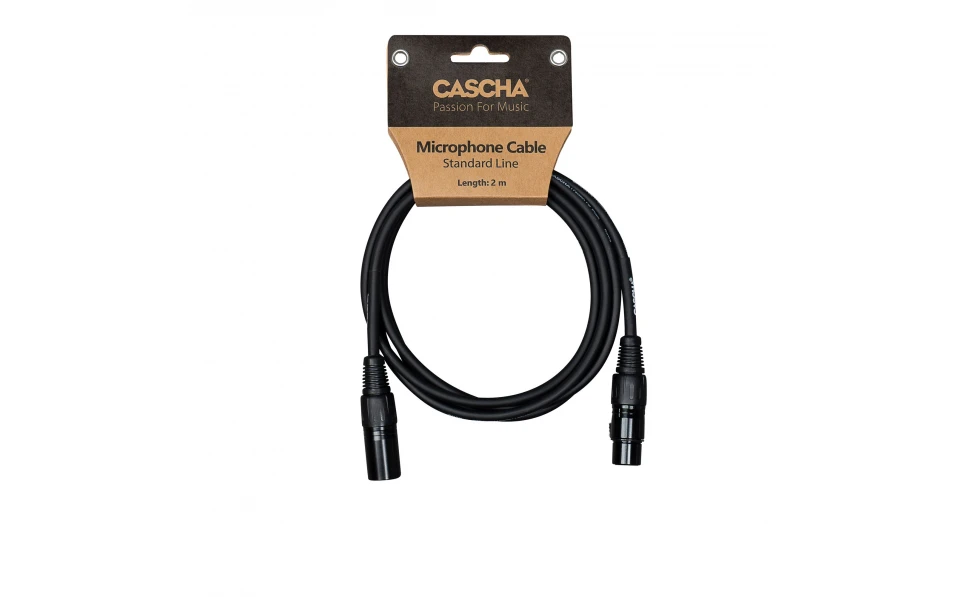 Кабел Cascha Standard Line CCS-M1BK2, Черен, XLR-F / XLR-M, 2m