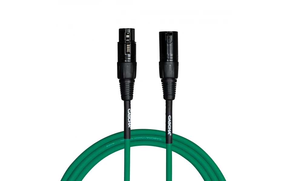 Кабел Cascha Standard Line CCS-M1GR2, Зелен, XLR-F / XLR-M, 2m