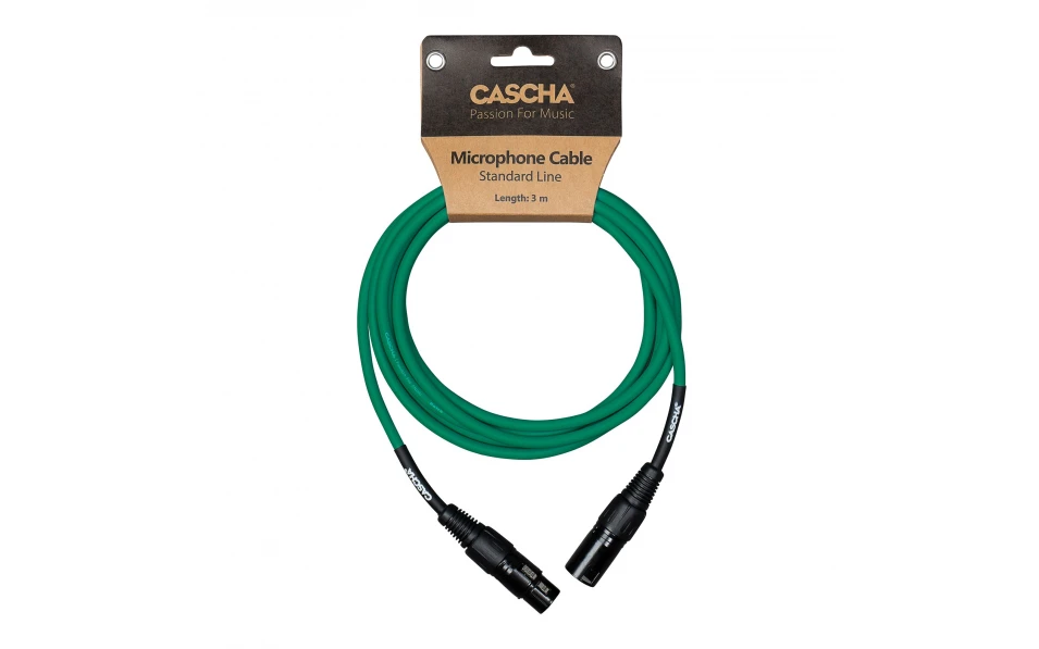 Кабел Cascha Standard Line CCS-M1GR2, Зелен, XLR-F / XLR-M, 2m