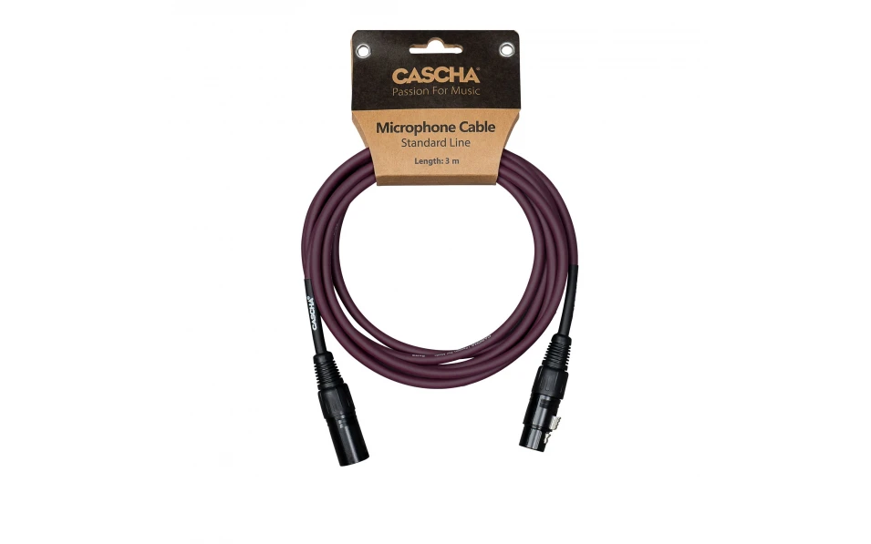 Кабел Cascha Standard Line CCS-M1PU2, Лилав, XLR-F / XLR-M, 2m