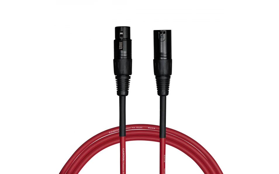 Кабел Cascha Standard Line CCS-M1RD2, Червен, XLR-F / XLR-M, 2m