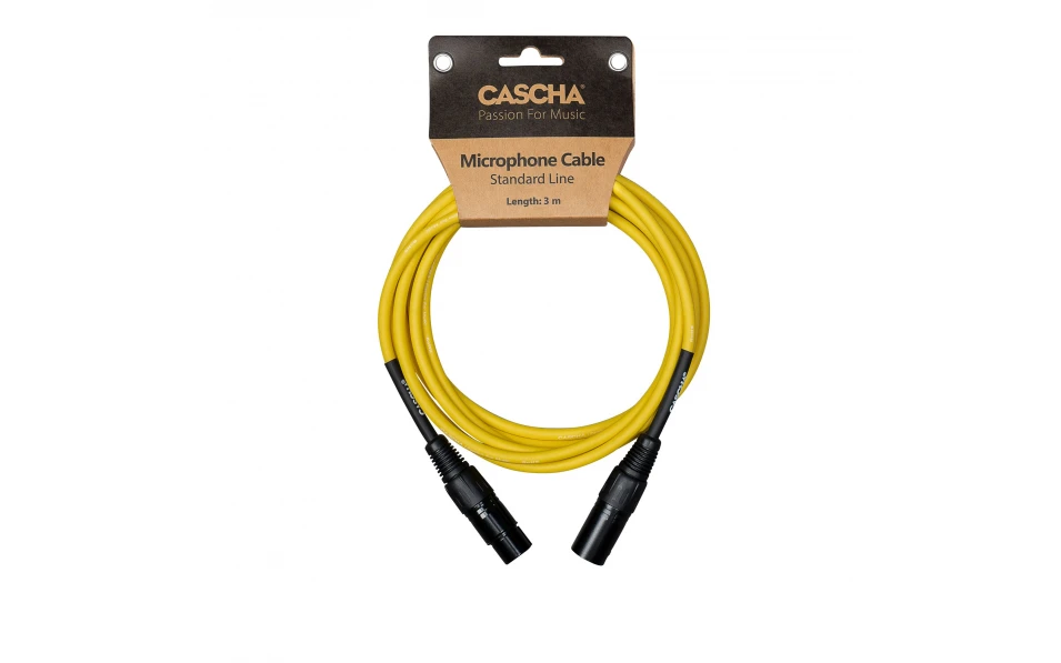 Кабел Cascha Standard Line CCS-M1YL2, Жълт, XLR-F / XLR-M, 2m