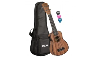 Сопрано укулеле Cascha HH 2026E, Premium Mahogany, С вградена електроника