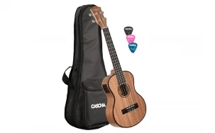 Тенор укулеле Cascha HH 2048E, Premium Mahogany, С вградена електроника