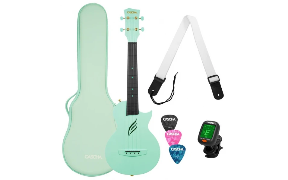Концертно укулеле Cascha HH 2287, Карбон, Зелено