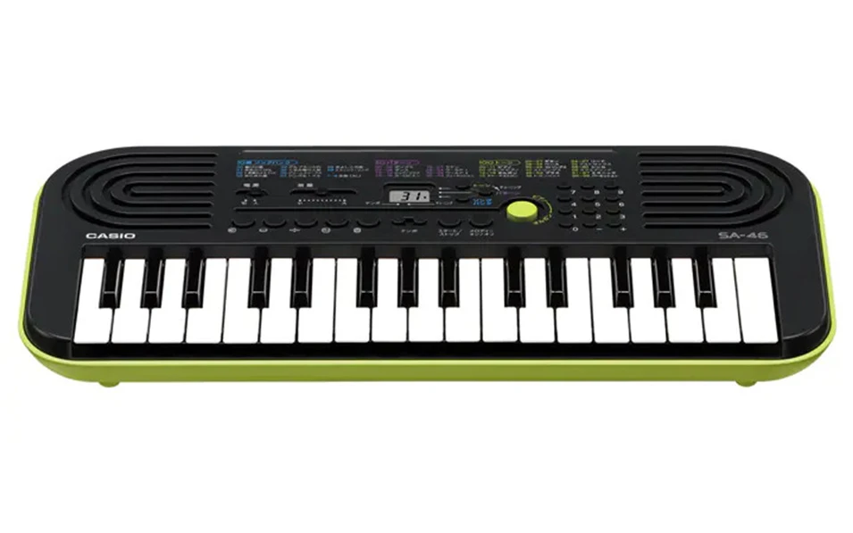 Детски синтезатор CASIO SA-46, черен/зелен