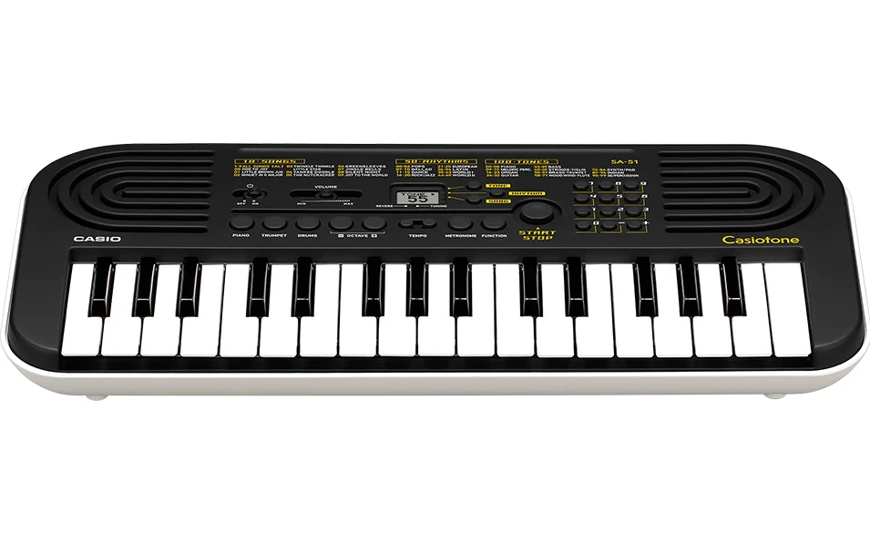 Детски синтезатор CASIO SA-51, черен/бял