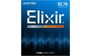 Elixir 12062 NANOWEB Light, Струни за 8 струнна електрическа китара 10-74