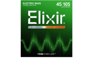 Elixir 14677 NANOWEB Medium Long Scale, Струни за 4 струнна бас китара 45-105 