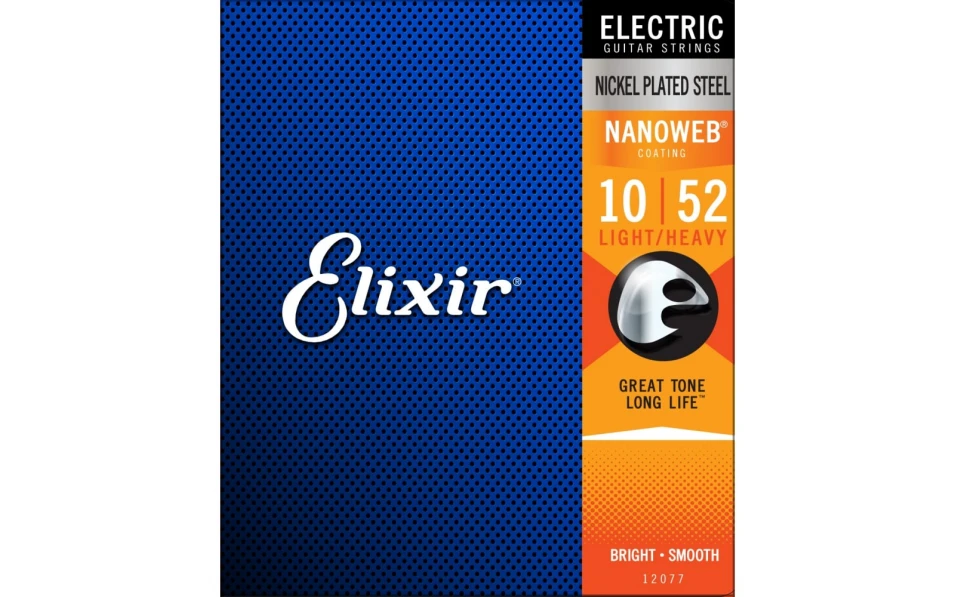 Elixir 12077 NANOWEB Light-Heavy, Струни за електрическа китара 10-52