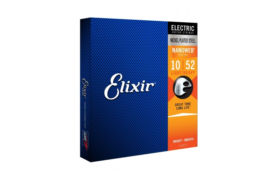 Elixir 12077 NANOWEB Light-Heavy, Струни за електрическа китара 10-52