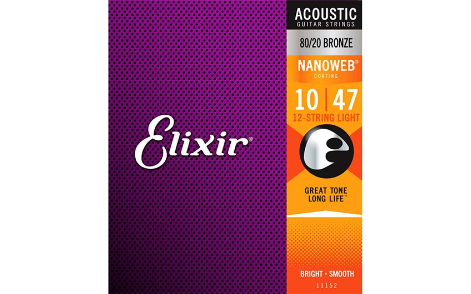 Elixir 11002 NANOWEB Extra Light, Струни за акустична китара 10-47