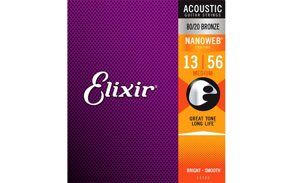 Elixir 11102 NANOWEB Medium, Струни за акустична китара 13-56