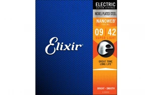 Elixir 12002 NANOWEB Super Light, Струни за електрическа китара 09-42