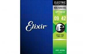 Elixir 19002 OPTIWEB Super Light, Струни за електрическа китара 09-42