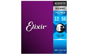 Elixir 11075 POLYWEB Light/Medium, Струни струни за акустична китара 12-56