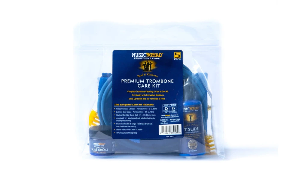 Music Nomad Premium Trombone Cleaning & Care Kit 5 pc.