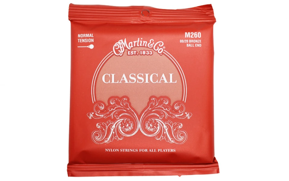 Martin M260 Classical, Струни за класическа китара, Нормално напрежение, С топчета