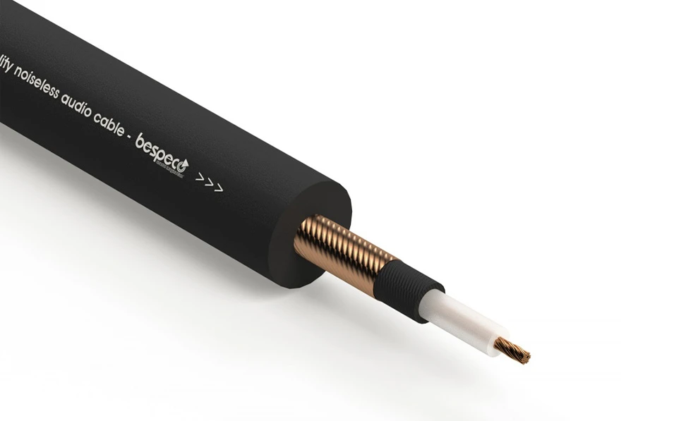 Инструментален кабел Bespeco B/CVP100, 1x0.25mm², Ø6.5mm, Черен