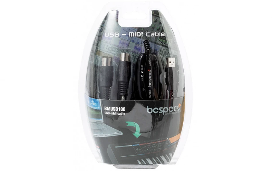 Кабел Bespeco BMUSB100, USB/2xMIDI