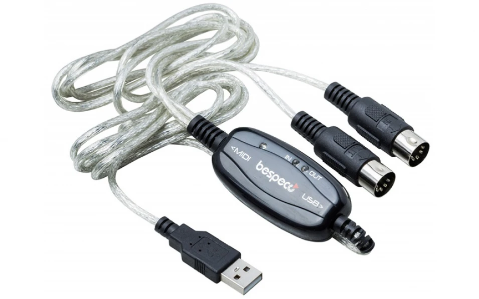 Кабел Bespeco BMUSB100, USB/2xMIDI