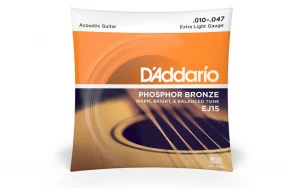 Daddario EJ15, Струни за акустична китара 10-47, Phosphor Bronze
