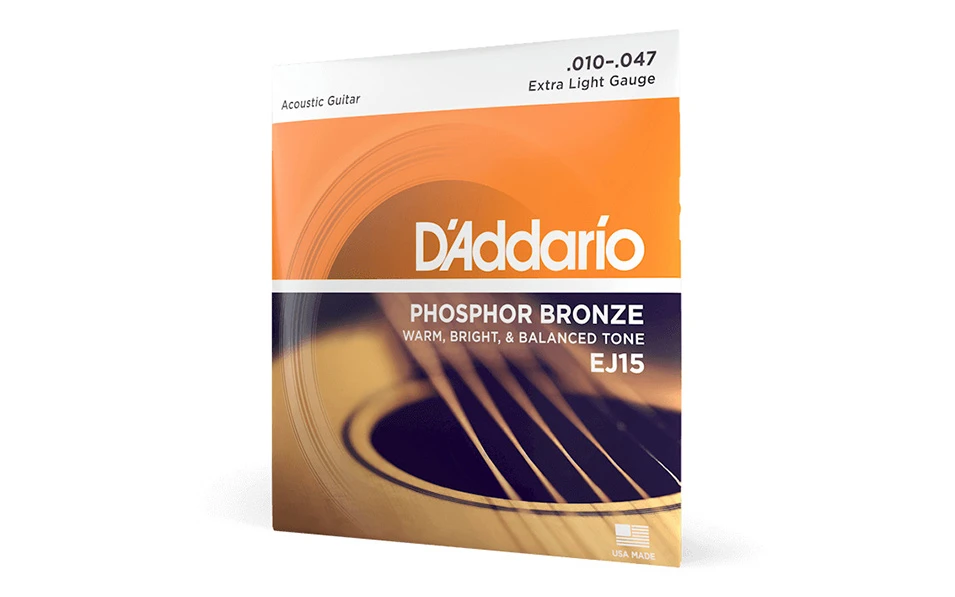Daddario EJ15, Струни за акустична китара 10-47, Phosphor Bronze