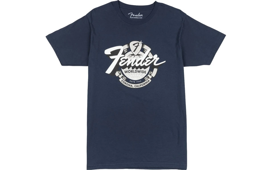 Fender World Wide Tee Vin Navy - L