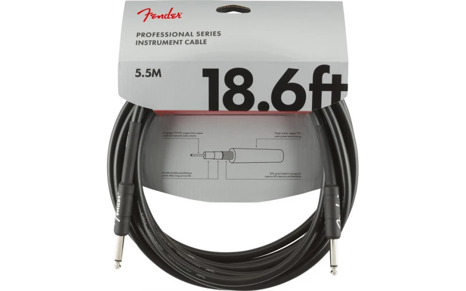 Fender PRO, Кабел за китара, 6.3mm/6.3mm, 5.5m