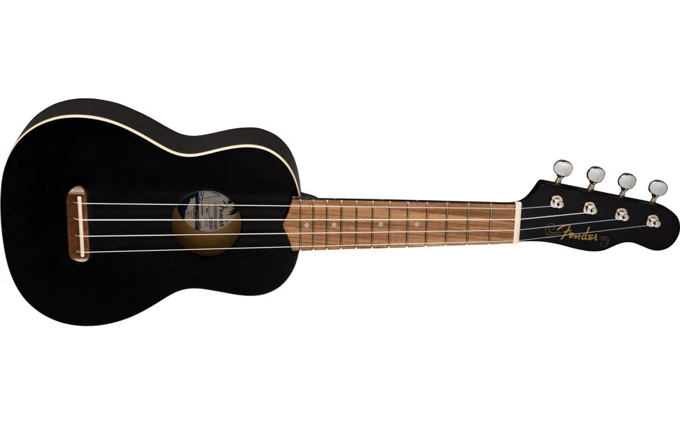 Fender Venice Soprano Uke, Walnut Fingerboard, Black