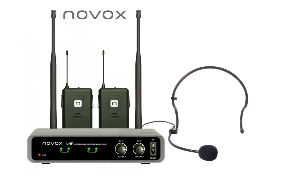 Novox FREE B2, Безжичен микрофон за глава, Двоен