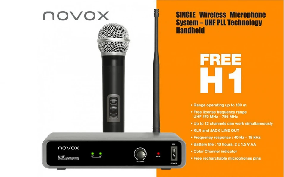 Безжичен микрофон Novox FREE H1